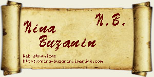Nina Bužanin vizit kartica